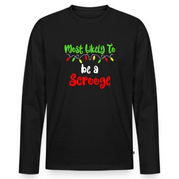 Am wahrscheinlichsten zu Weihnachten ein Scrooge W - Männer Premium Bio Langarmshirt - Schwarz - Vorne - Nico (187cm)
