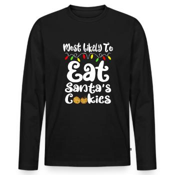 H�chstwahrscheinlich Weihnachten essen Santas -Kek - Männer Premium Bio Langarmshirt - Schwarz - Vorne - Nico (187cm)