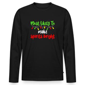 H�chstwahrscheinlich Weihnachtsgeister hell Weihna - Männer Premium Bio Langarmshirt - Schwarz - Vorne - Nico (187cm)