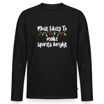 H�chstwahrscheinlich Weihnachtsgeister hell Weihna - Männer Premium Bio Langarmshirt - Schwarz - Vorne - Nico (187cm)