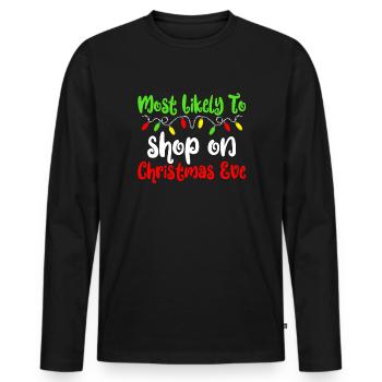 H�chstwahrscheinlich am Weihnachtsgesch�ft Heiliga - Männer Premium Bio Langarmshirt - Schwarz - Vorne - Nico (187cm)