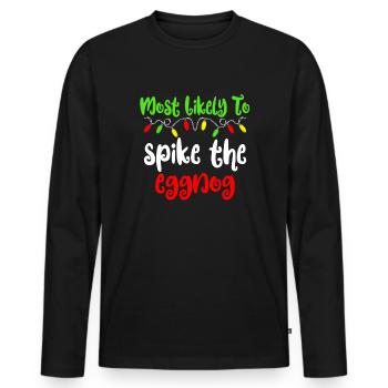 Am wahrscheinlichsten, dass Weihnachten den Eierli - Männer Premium Bio Langarmshirt - Schwarz - Vorne - Nico (187cm)