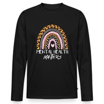 Psychische Gesundheit Angelegenheiten Bohemian Reg - Männer Premium Bio Langarmshirt - Schwarz - Vorne - Nico (187cm)
