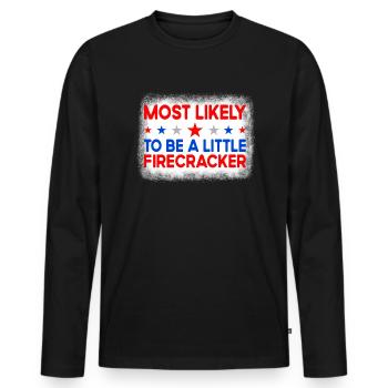 Am wahrscheinlichsten ist der kleine Feuer Cracker - Männer Premium Bio Langarmshirt - Schwarz - Vorne - Nico (187cm)