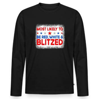 Am wahrscheinlichsten, dass rot wei� blitzend am 4 - Männer Premium Bio Langarmshirt - Schwarz - Vorne - Nico (187cm)