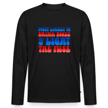 Am wahrscheinlichsten trinken Alkohol Licht Sicher - Männer Premium Bio Langarmshirt - Schwarz - Vorne - Nico (187cm)