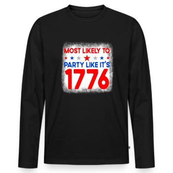 Am wahrscheinlichsten feiern wie es 1776 4. Juli i - Männer Premium Bio Langarmshirt - Schwarz - Vorne - Nico (187cm)