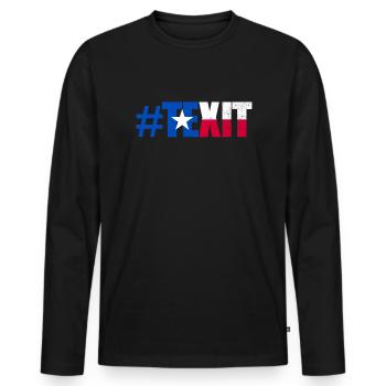 #Texit Texas Ausfahrt Texit State of Texas Seced - Männer Premium Bio Langarmshirt - Schwarz - Vorne - Nico (187cm)