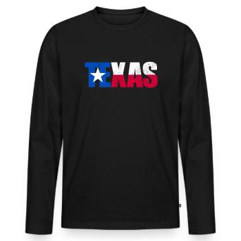 Texas Flagge patriotisch Lone Star State Texaner G - Männer Premium Bio Langarmshirt - Schwarz - Vorne - Nico (187cm)