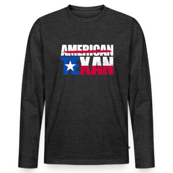 Nicht amerikanischer Texaner Texas widmen sichnich - Männer Premium Bio Langarmshirt - Anthrazit meliert - Vorne - Nico (187cm)