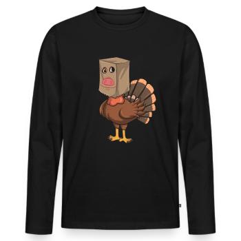 Truthahnschwein verkleidet lustige Thanksgiving Tr - Männer Premium Bio Langarmshirt - Schwarz - Vorne - Nico (187cm)