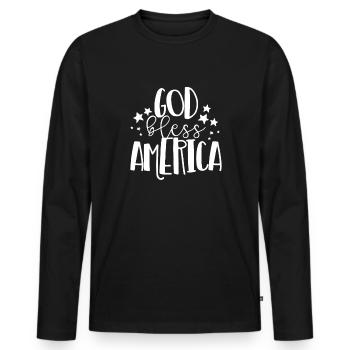 Gott segne Amerika patriotisch amerikanischer 4. J - Männer Premium Bio Langarmshirt - Schwarz - Vorne - Nico (187cm)