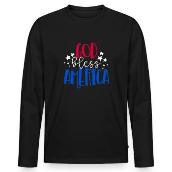 Gott segne Amerika patriotisch amerikanischer 4. J - Männer Premium Bio Langarmshirt - Schwarz - Vorne - Nico (187cm)