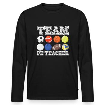 Team pe Lehrer lustiger Pe Gym Lehrer - Männer Premium Bio Langarmshirt - Schwarz - Vorne - Nico (187cm)