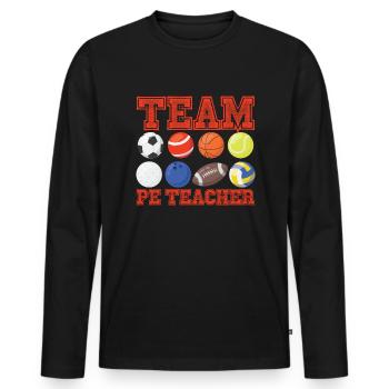 Team pe Lehrer lustiger Pe Gym Lehrer - Männer Premium Bio Langarmshirt - Schwarz - Vorne - Nico (187cm)