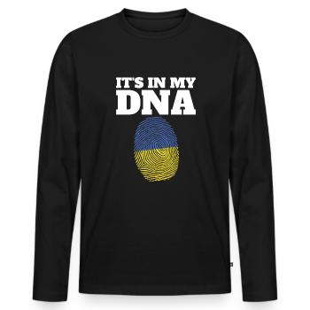 Es ist in meiner DNA -Ukraine -Flagge Ukraine -Fin - Männer Premium Bio Langarmshirt - Schwarz - Vorne - Nico (187cm)
