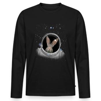 Kaninchen Astronaut Raum Astronomie Astronaut Kani - Männer Premium Bio Langarmshirt - Schwarz - Vorne - Nico (187cm)