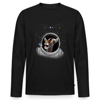 Schreiende Ziegenastronaut -Astronomie schreien Zi - Männer Premium Bio Langarmshirt - Schwarz - Vorne - Nico (187cm)
