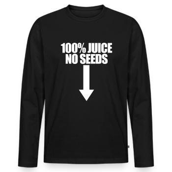 100% Saft ohne Samen Pfeil lustige M�nnervasektomi - Männer Premium Bio Langarmshirt - Schwarz - Vorne - Nico (187cm)