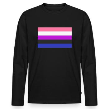Gender Fluid Flag LGBTQ Pride Genderfluid Flag - Männer Premium Bio Langarmshirt - Schwarz - Vorne - Nico (187cm)