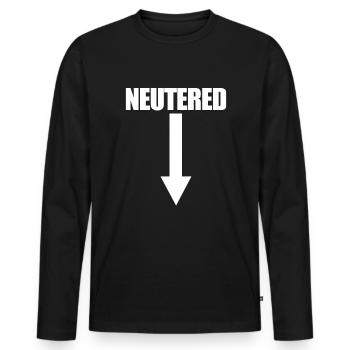 Kastrierter Pfeil lustiger Herren Vasektomie Gesch - Männer Premium Bio Langarmshirt - Schwarz - Vorne - Nico (187cm)