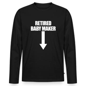 Pensionierter Babyhersteller Arrow Herren Vasektom - Männer Premium Bio Langarmshirt - Schwarz - Vorne - Nico (187cm)