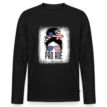 Pro Roe Messy Bun Women's Rights Feminist - Männer Premium Bio Langarmshirt - Schwarz - Vorne - Nico (187cm)