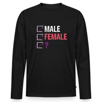 Genderfluid Checkliste LGBTQ Trans Geschlechtsfl�s - Männer Premium Bio Langarmshirt - Schwarz - Vorne - Nico (187cm)