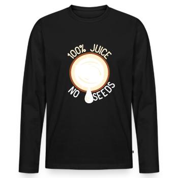 100% Saft Keine Samen Kokosnuss -M�nner -Vasektomi - Männer Premium Bio Langarmshirt - Schwarz - Vorne - Nico (187cm)