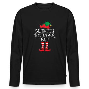Master Builder Elf Matching Family Christmas Elf - Männer Premium Bio Langarmshirt - Schwarz - Vorne - Nico (187cm)