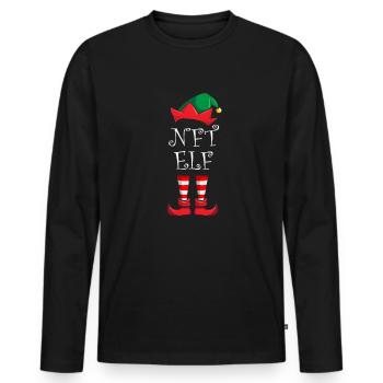 NFT Elf Matching Family Christmas Party NFT Elf - Männer Premium Bio Langarmshirt - Schwarz - Vorne - Nico (187cm)