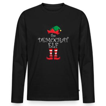 Der Demokrat Elf Family Christmas Party Democrat - Männer Premium Bio Langarmshirt - Schwarz - Vorne - Nico (187cm)