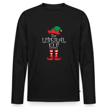 Liberal Elf Family Christmas Party Democrat Elf - Männer Premium Bio Langarmshirt - Schwarz - Vorne - Nico (187cm)