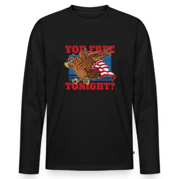 Sie haben heute Abend freien Eagle 4. Juli heute A - Männer Premium Bio Langarmshirt - Schwarz - Vorne - Nico (187cm)