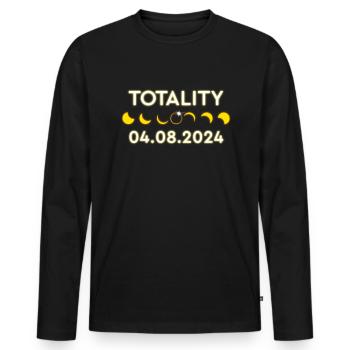 Total Solar Eclipse Totalit�t 04.08.24 Gesamtheit - Männer Premium Bio Langarmshirt - Schwarz - Vorne - Nico (187cm)