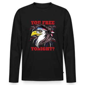 Sie kostenlos freien Eagle 4. Juli Eagle - Männer Premium Bio Langarmshirt - Schwarz - Vorne - Nico (187cm)