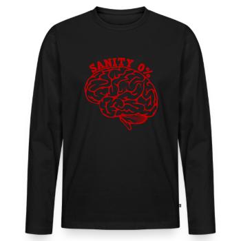 Vernunft null Prozent Phasmophobie Angst vor Geist - Männer Premium Bio Langarmshirt - Schwarz - Vorne - Nico (187cm)