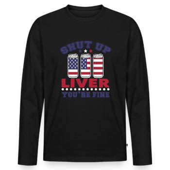 Halt die Halt die Leber, Sie sind in Ordnung, 4. J - Männer Premium Bio Langarmshirt - Schwarz - Vorne - Nico (187cm)