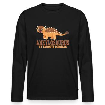 Ankylosaurus mein Lieblingsdinosaurier -Kind Ankyl - Männer Premium Bio Langarmshirt - Schwarz - Vorne - Nico (187cm)