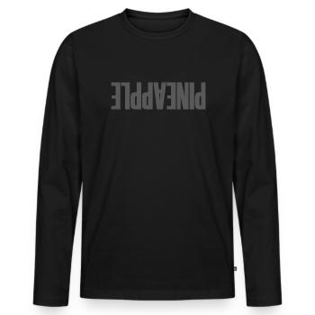 Ananas verkehrtherde Ananas Swinger Party - Männer Premium Bio Langarmshirt - Schwarz - Vorne - Nico (187cm)