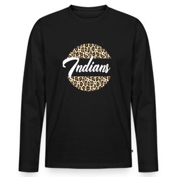 Indianer High School Maskottchen Sportteam Frauen - Männer Premium Bio Langarmshirt - Schwarz - Vorne - Nico (187cm)