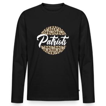 Patriots High School Maskottchen Sportteam Frauen - Männer Premium Bio Langarmshirt - Schwarz - Vorne - Nico (187cm)