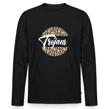 Trojans High School Maskottchen Sportteam Frauen - Männer Premium Bio Langarmshirt - Schwarz - Vorne - Nico (187cm)