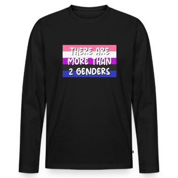 Es gibt mehr als 2 Geschlechter der Genderfluid -F - Männer Premium Bio Langarmshirt - Schwarz - Vorne - Nico (187cm)