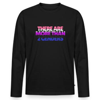 Es gibt mehr als 2 Geschlechter der Genderfluid -F - Männer Premium Bio Langarmshirt - Schwarz - Vorne - Nico (187cm)