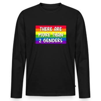 Es gibt mehr als 2 Geschlechter Rainbow LGBTQ - Männer Premium Bio Langarmshirt - Schwarz - Vorne - Nico (187cm)