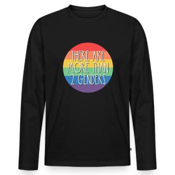 Es gibt mehr als 2 Geschlechter Rainbow LGBTQ - Männer Premium Bio Langarmshirt - Schwarz - Vorne - Nico (187cm)