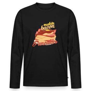 Makin Speckpfannkuchen Speckliebhaber Speckpfannku - Männer Premium Bio Langarmshirt - Schwarz - Vorne - Nico (187cm)