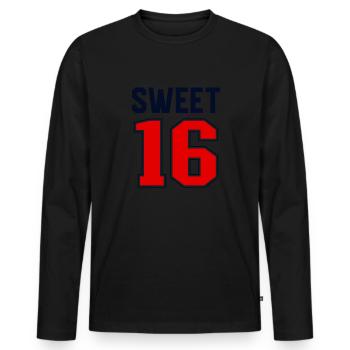 16. Geburtstag Jersey Teen Girl 16. s��er Geburtst - Männer Premium Bio Langarmshirt - Schwarz - Vorne - Nico (187cm)