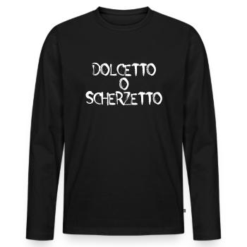 Dolcetto o Scherzetto Italienischer Trick oder beh - Männer Premium Bio Langarmshirt - Schwarz - Vorne - Nico (187cm)